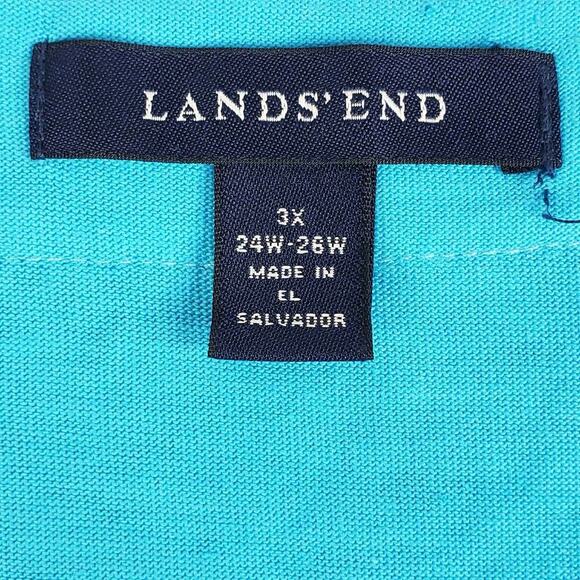Lands End Shift Dress Women's Plus Size 3X Blue Aqua Sleeveless Mini - Picture 6 of 9